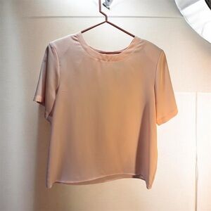 Like New | Silky Blush Pink Short Sleeve Blouse – Size L